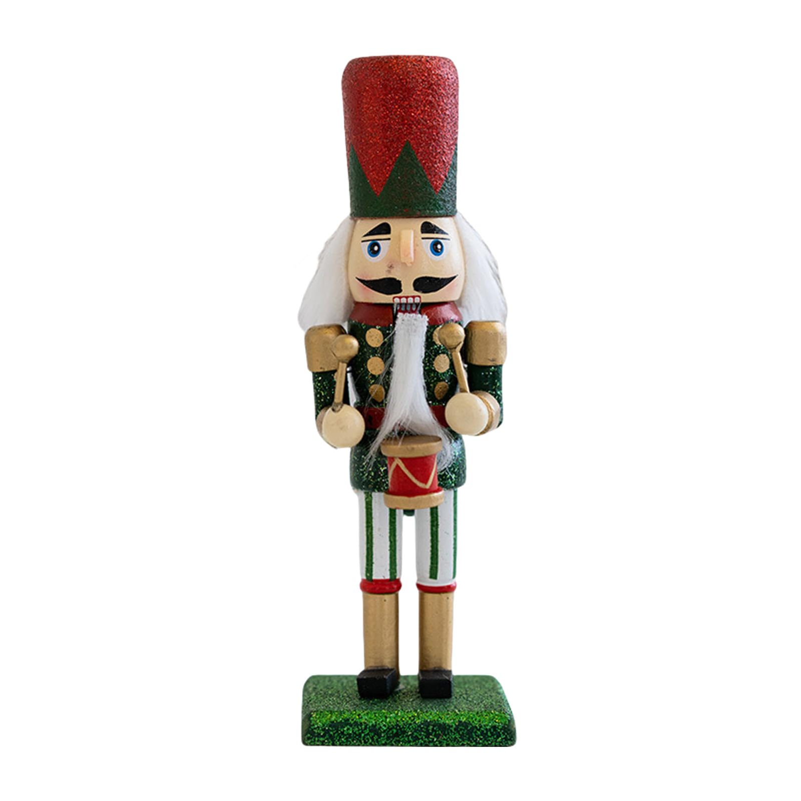 Schiaccianoci Soldato In Legno 38 Cm – Decorazione Natalizia Dipinta A Mano, Con Mantello Velluto E Base Stabile, Regalo Perfetto Per Le Feste