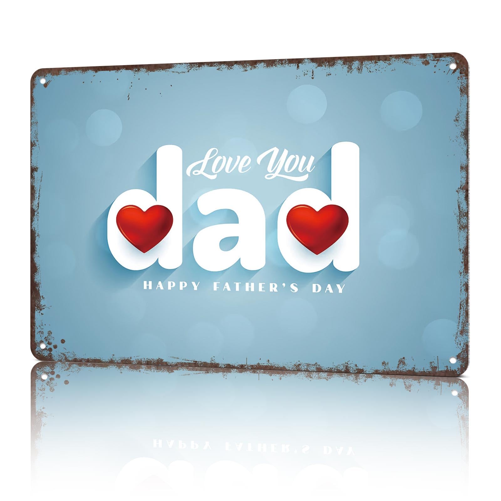 KWQDOZF Vintage Metal Signs I Love My Dad Funny Tin Sign Poster Wall Art For Home Room Bedroom Office Decor 8x12inch