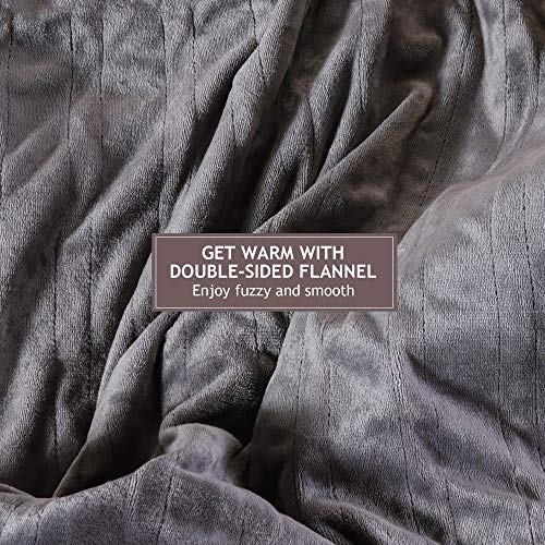 Heated Throw Blanket (50" X 60") With 220G Double-Layer Soft Flannel,Electric Heated Throw Blanket For 89°F-108°F 4 Heating Levels, Grey Heated Throw With 4 Hours Auto Shut Off [5 Years Warranty] #TOP4
