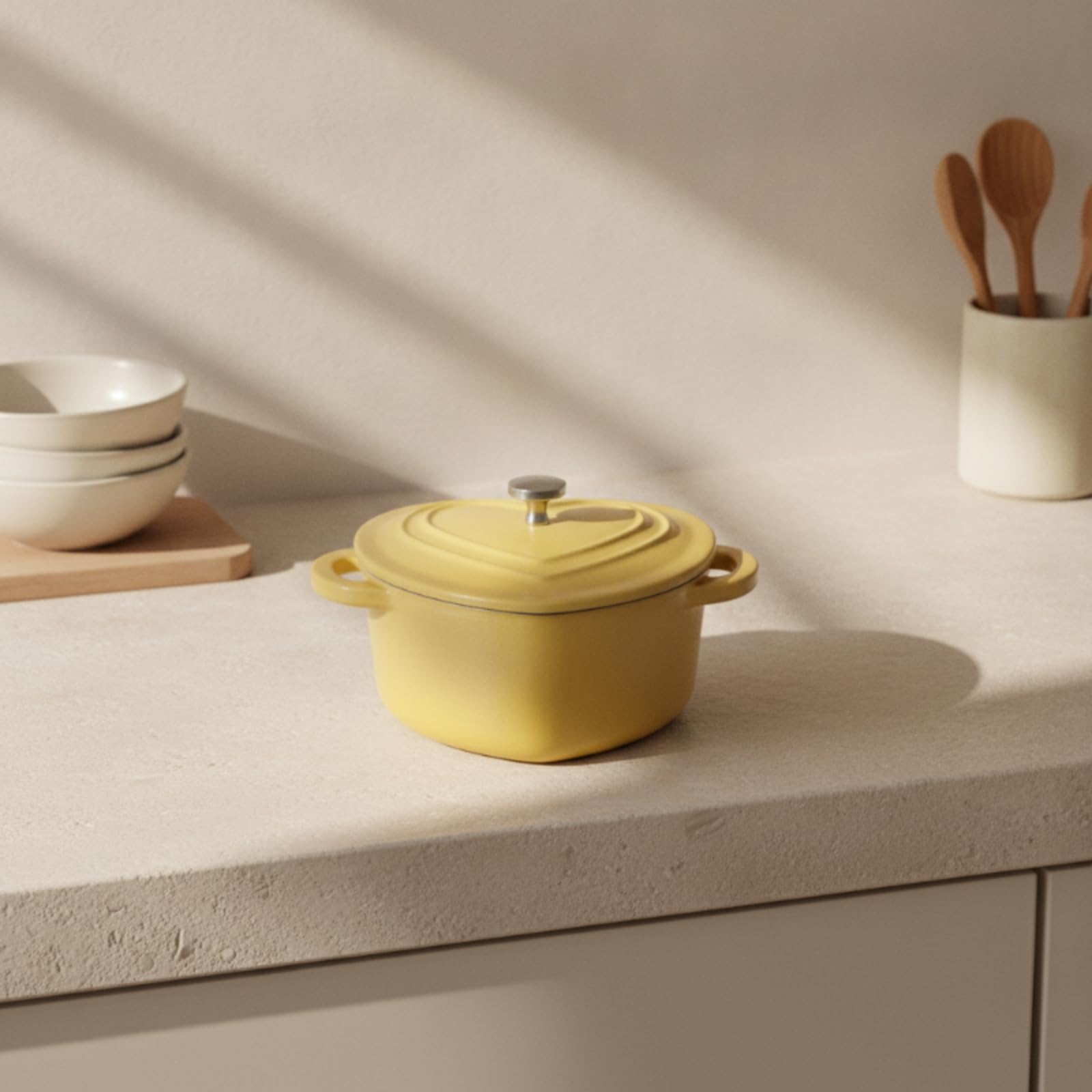 Pentola in Smalto a Forma di Cuore Casseruola Padellino Antiaderente Versatile per Fornelli E Preparazioni Quotidiane Adatta per Colazioni Bevande Calde Contorni Casa, Red
