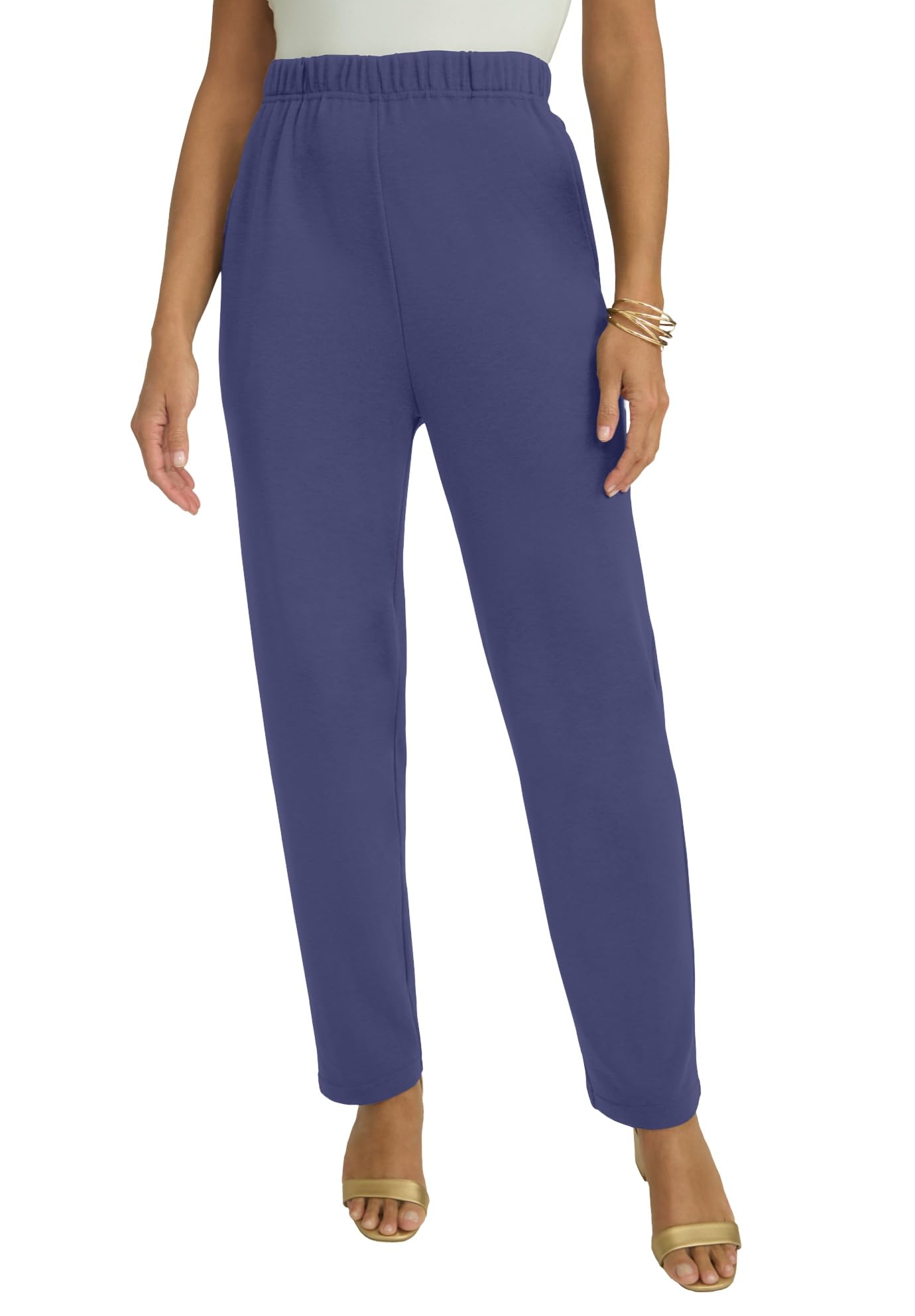 Jessica London Womens Plus Size Soft Ease Straight Leg Pant