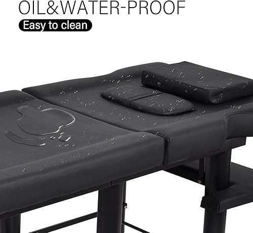 Miniatura 4 de Mesas de masaje portátiles, cama de masaje de piel sintética impermeable con marco de metal, mesa de masaje fija con ángulo de respaldo ajustable,