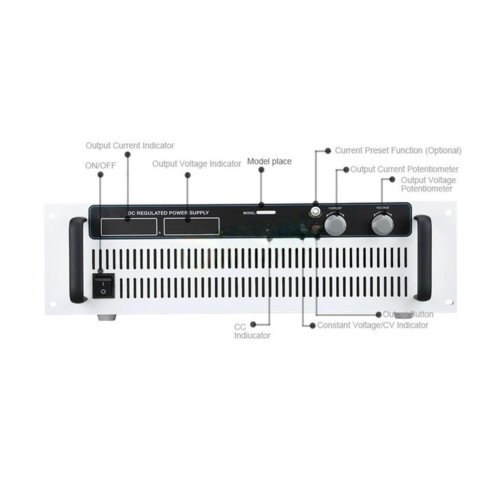 Fuente de alimentación CC Ajustable programable de 220 V CA a 500 V CC, 12 A, 15 A y 16 A(0-500VDC 0-16A)