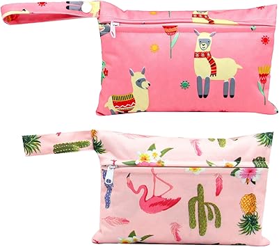 Borsa Wetbag Impermeabile Per Pannolini - 2 Pezzi, Zip Stagna, Lavabile (Zoo+Alfabeto) - Foto 3