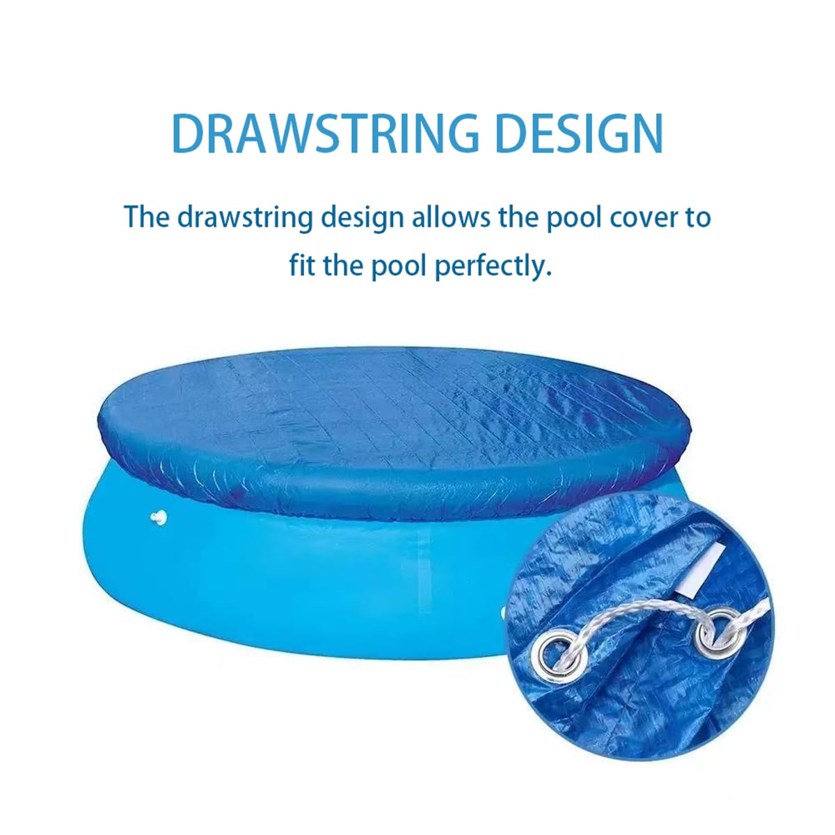 Bâche pour Piscines Ronde, Bâches Solaire Ronde pour Piscines Gonflables, Couverture De Piscine Protection pour 244cm/8feet Piscines Hors Sol