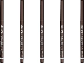 essence Micro Precise Eyebrow Pencil, No. 03, Brown, Long-Lasting, Defining, Natural, Vegan, Waterproof, No Microplastic Particles, No Perfume, Pack of 5 (5 x 0.05 g)