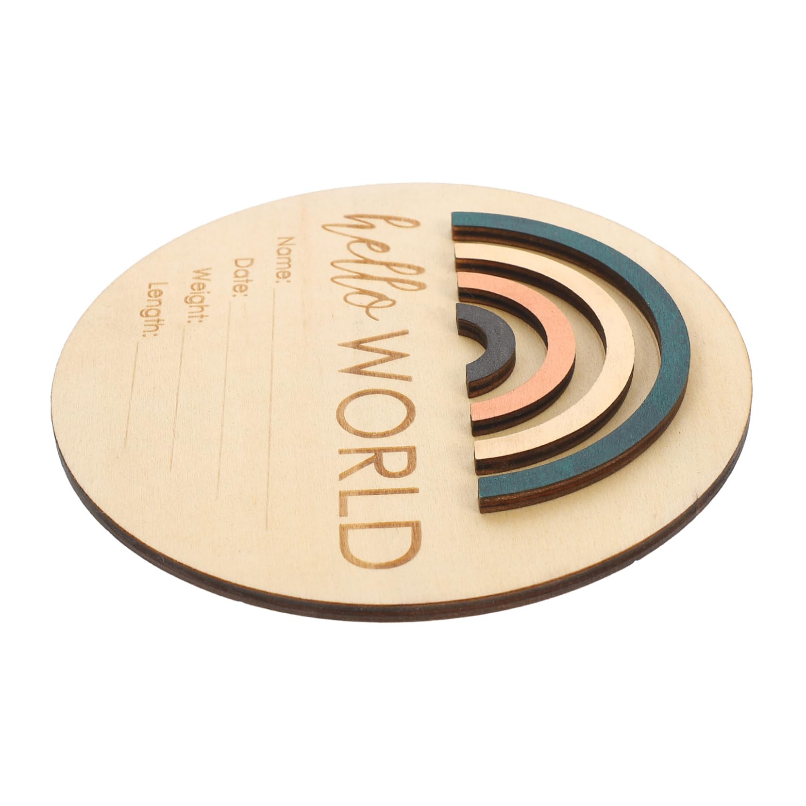 BESPORTBLE Newborn Baby Shower Photo Prop Wooden Growth Record Medal Baby Milestone Sign