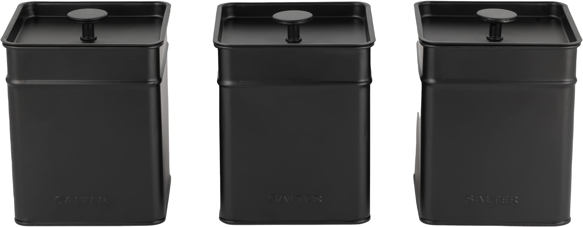 Salter BW12457EU7 Kuro 3Piece Kitchen Canister Set Tea, Coffee