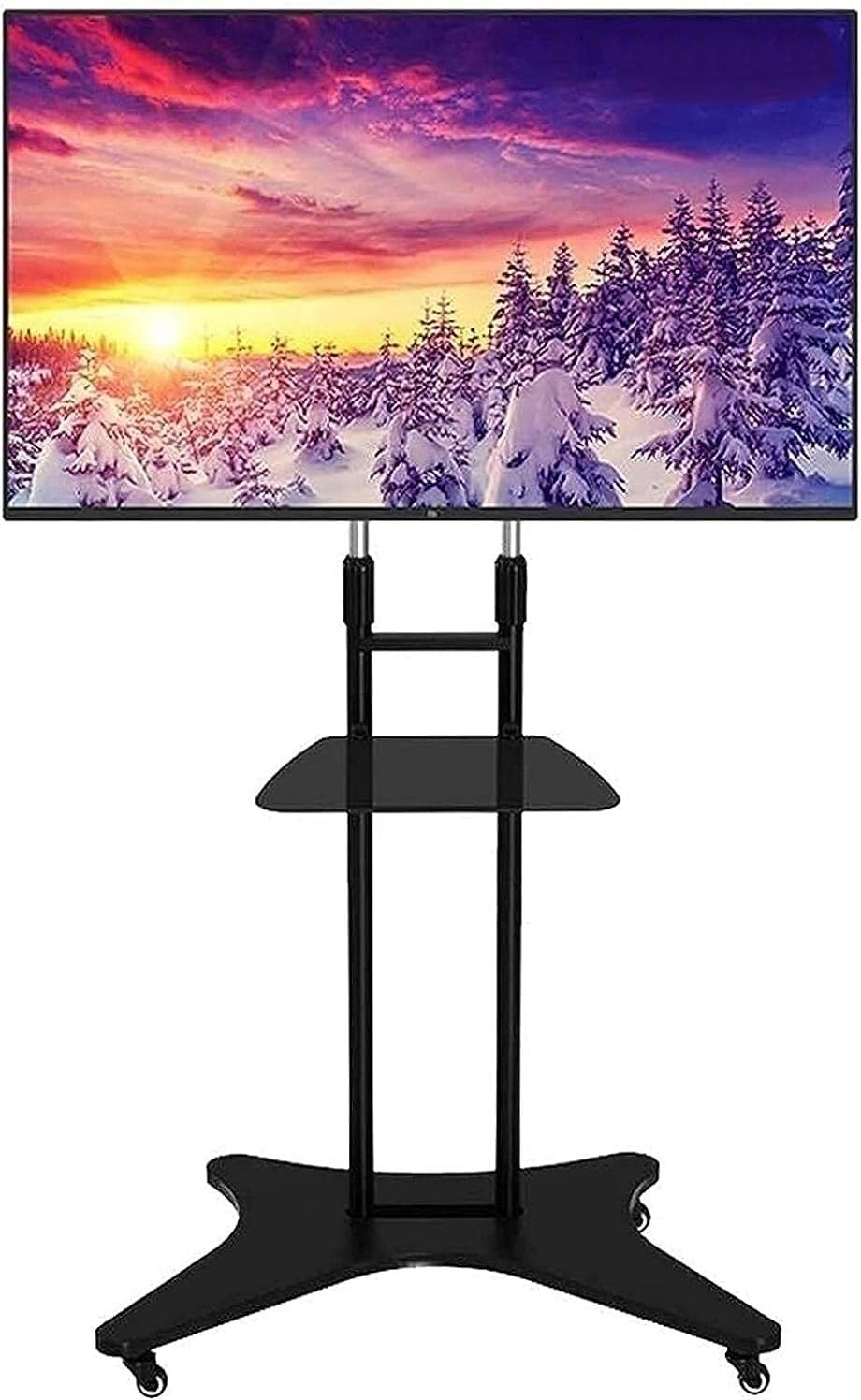 OLSKFUH Mobile Tv Stand, Rolling Tv Stand, Mobile Tv Cart, Upgraded Tv Bracket Mount Universal Tv Stand Height-Adjustable Tv Mounting Bracket With Tray Tv Cart,