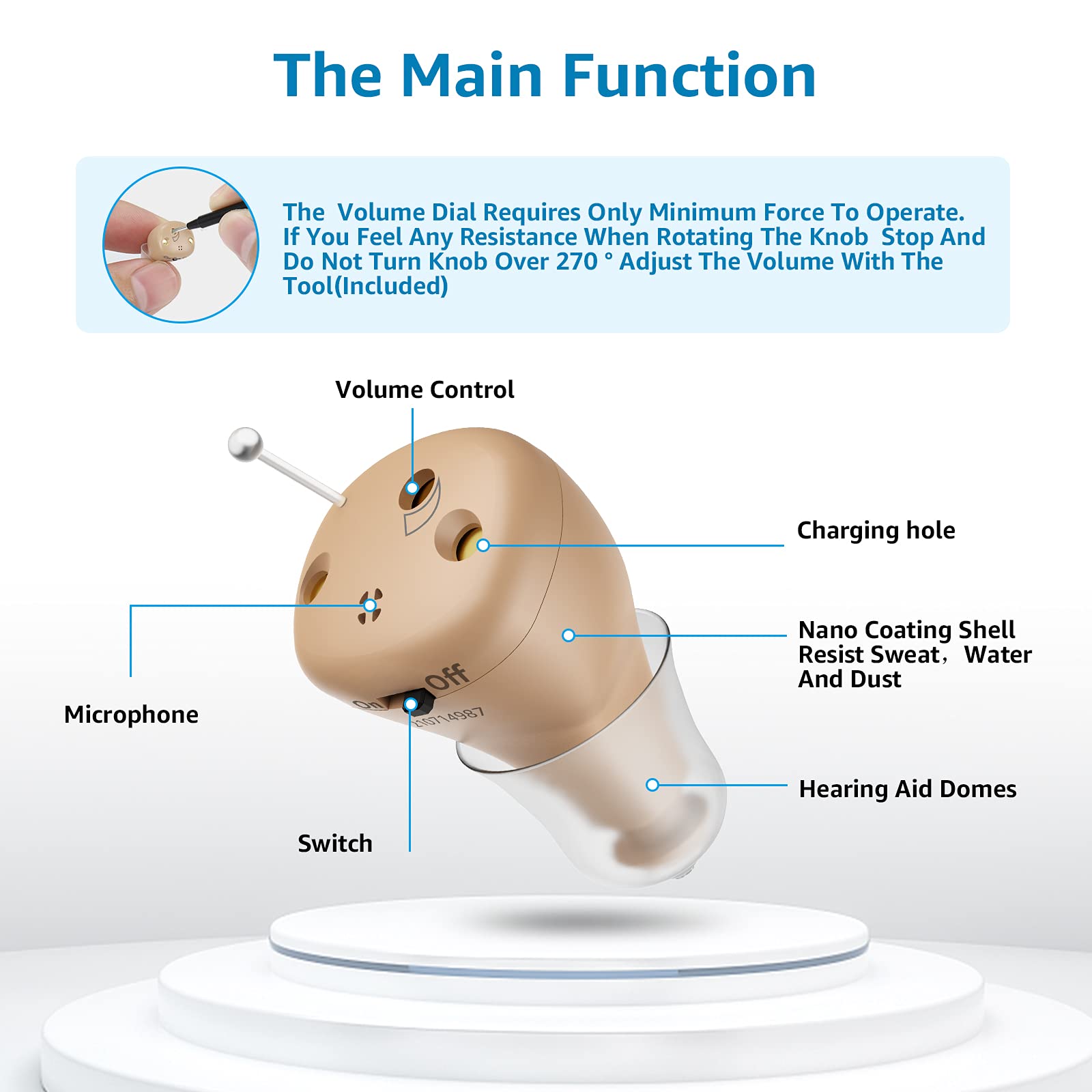 Hearing Aids for Seniors Rechargeable With Noise Cancelling, Nano