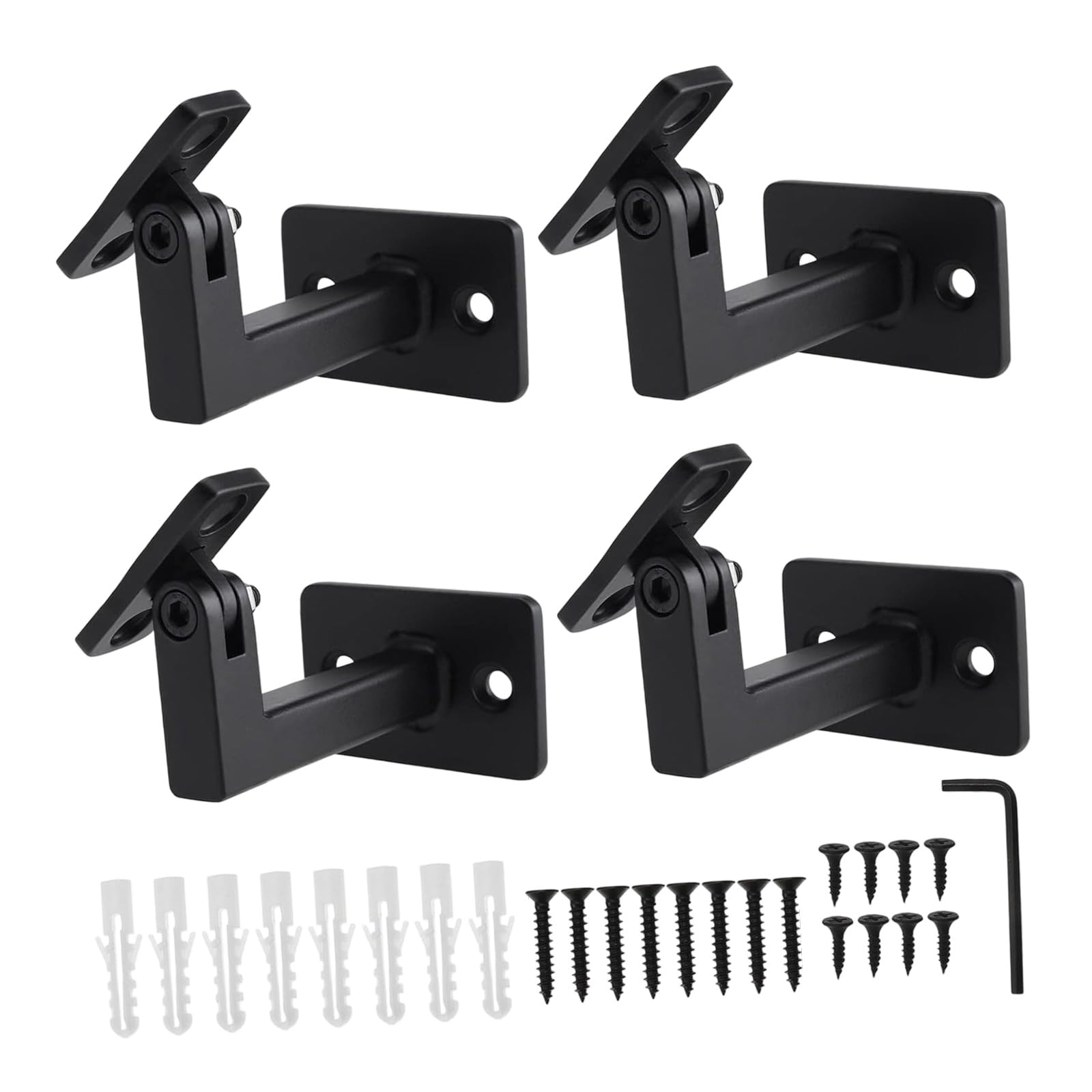 Handrail Bracket L Shape Swivels Wall Mounted with Hardware for Stairs Home Corridors