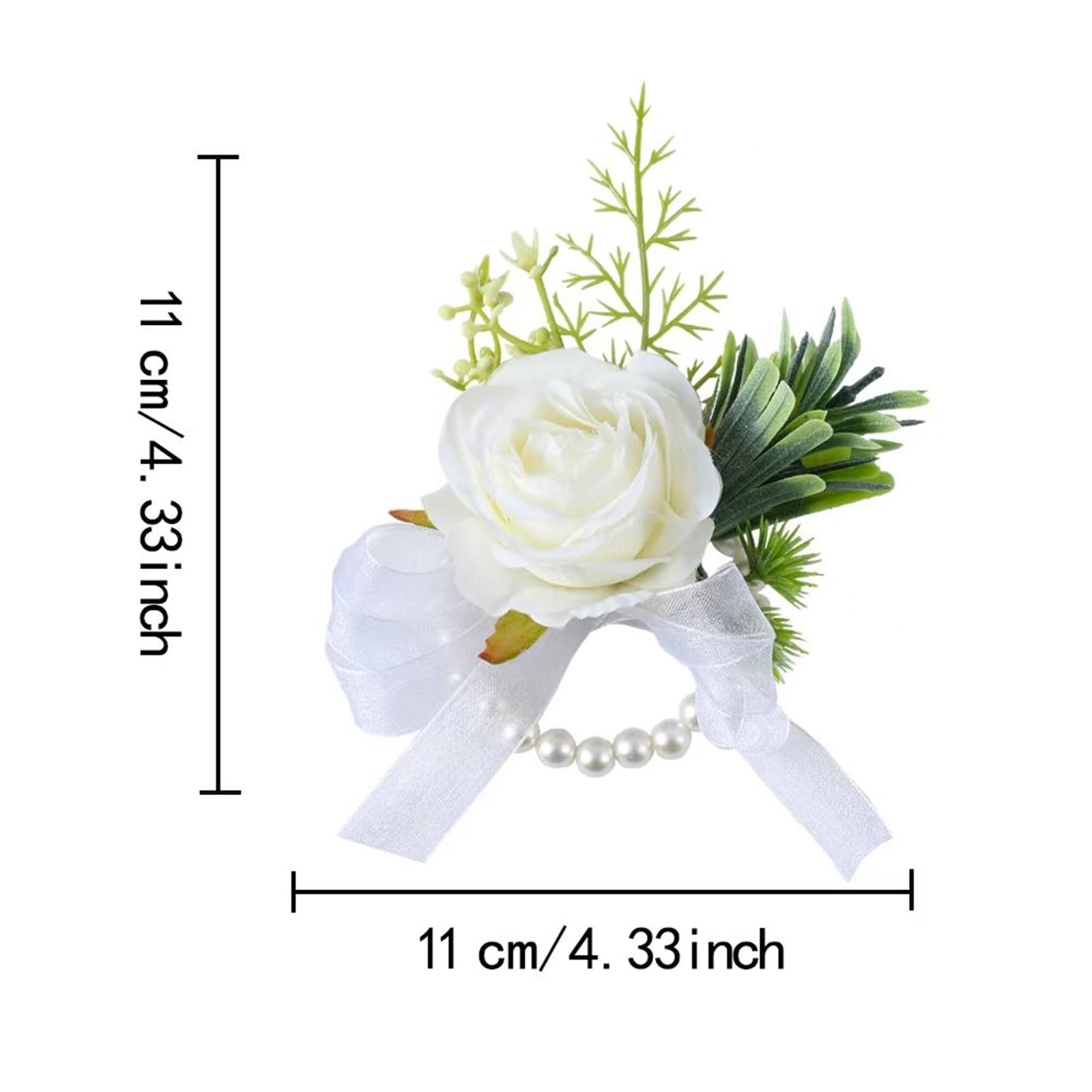 Fiore sul Petto di Nozze, Polso della Damigella d'Onore Sposa dello Sposo, Accessorio, Simulazione del Nastro Rosa, ghirlande(6pcs-Corsage)