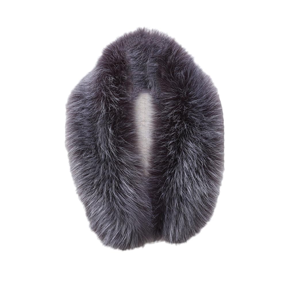 Jegsnoe Cuello De Piel Sintética para Mujeres Y Hombres, Bufanda De Piel Esponjosa De 90Cm, Chaquetas De Otoño E Invierno, Abrigo con Cuello con Capucha, Decoración De Piel Cálida