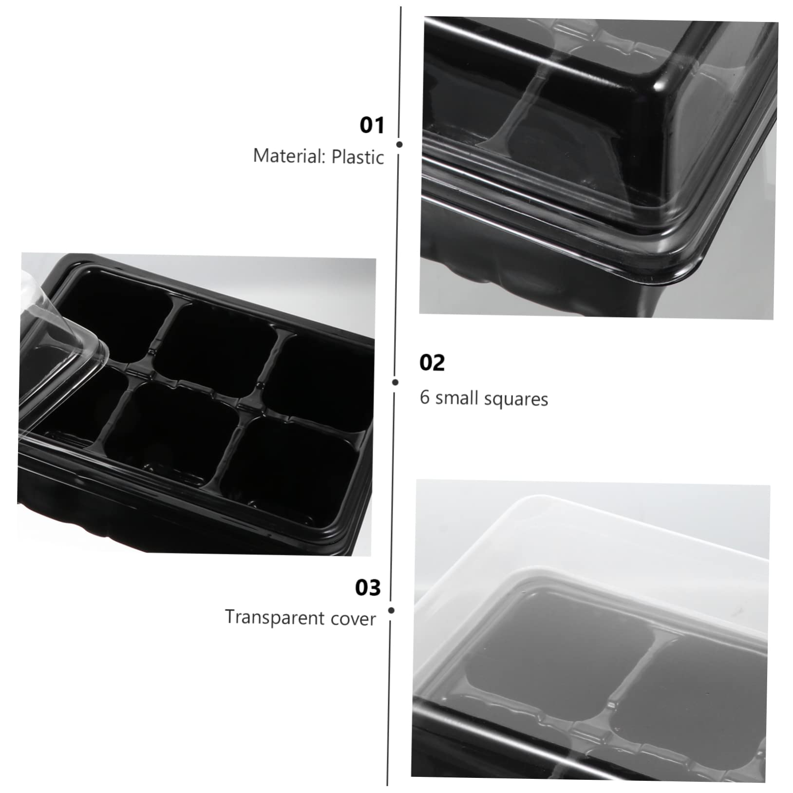 ibasenice 10sätze Schalen Garten Gewächshaus Starter Kit Zellschalen Für Setzlinge Keimschalen Mit Löchern Am Boden Transparentem Deckel Für Wärme Und Licht Zum Anbau Von Mini-grünpflanzen u