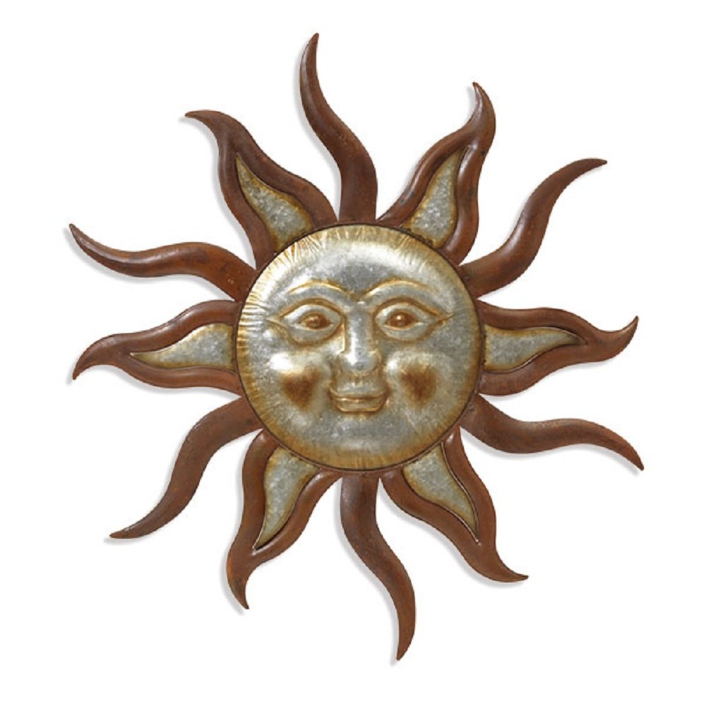 Gerson 31.25 Inches High Metal Sun Face Wall Décor