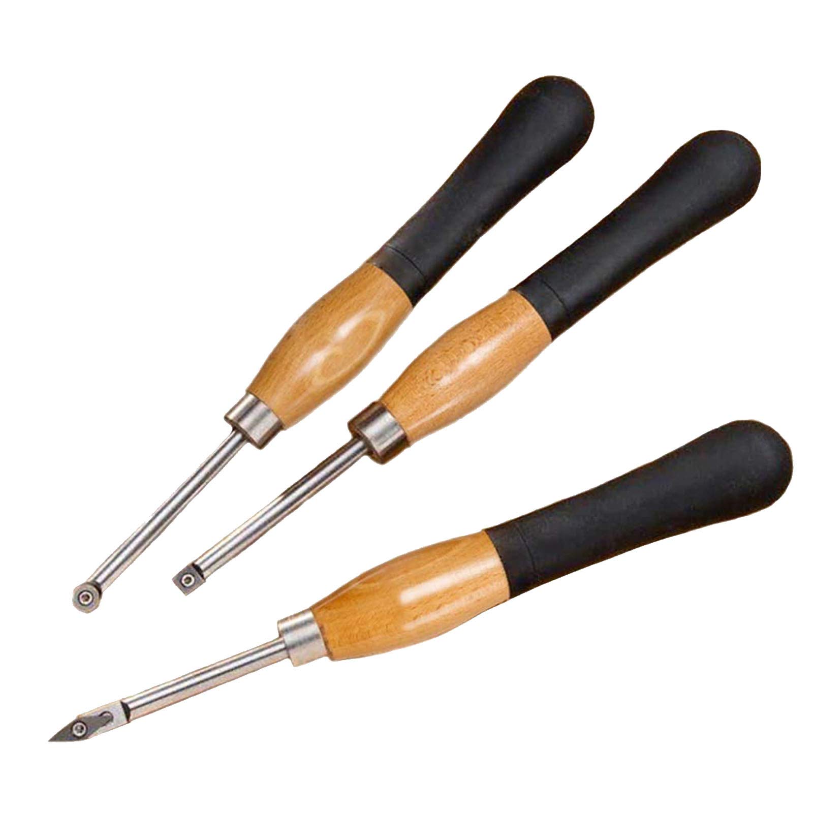 Kit Complet Outils De Tournage En Carbure Pour Tour à Bois - 6 Pièces 46 Cm Avec Boîte En Bois Et Poignées Hêtre Confortables