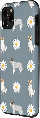 Miniatura 2 de Funda para iPhone 11 Pro Max con diseño de flores de perro y margaritas azul polvoriento