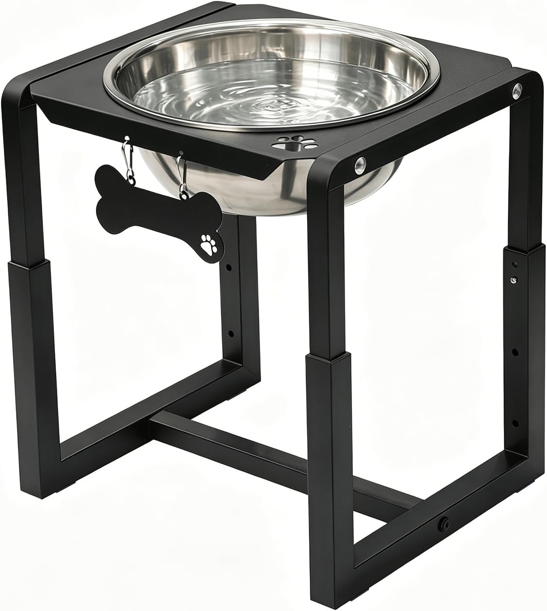 Metal Elevated Dog Bowls, Raised Dog Bowls for Medium/Large Sized Dogs with Two 58oz Stainless Steel Food Bowls, 3 Adjustable Height (8.8"/11.5"/14") Dog Bowl Stand Protect Neck & Joints