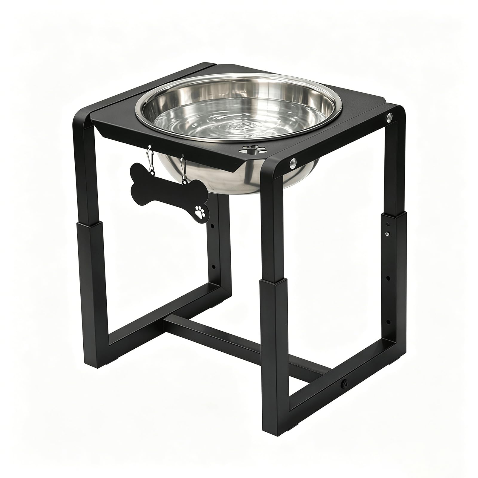 Metal Elevated Dog Bowls, Raised Dog Bowls for Medium/Large Breeds with One 111oz Stainless Steel Water Bowls, 3 Adjustable Height (8.8"/11.5"/14") Dog Bowl Stand Protect Neck &amp; Joints
