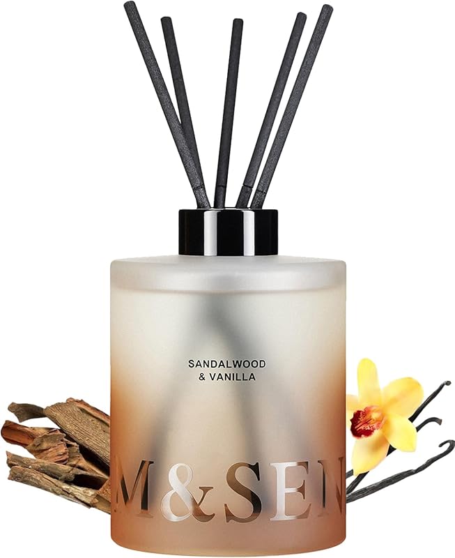 Reed Diffuser, Sandalwood Vanilla, 17 oz Natural Essential Oil | Non-Toxic Organic, Long-Lasting Fragrance, Ideal for Meditation Room, Bedroom, Gifts for Women