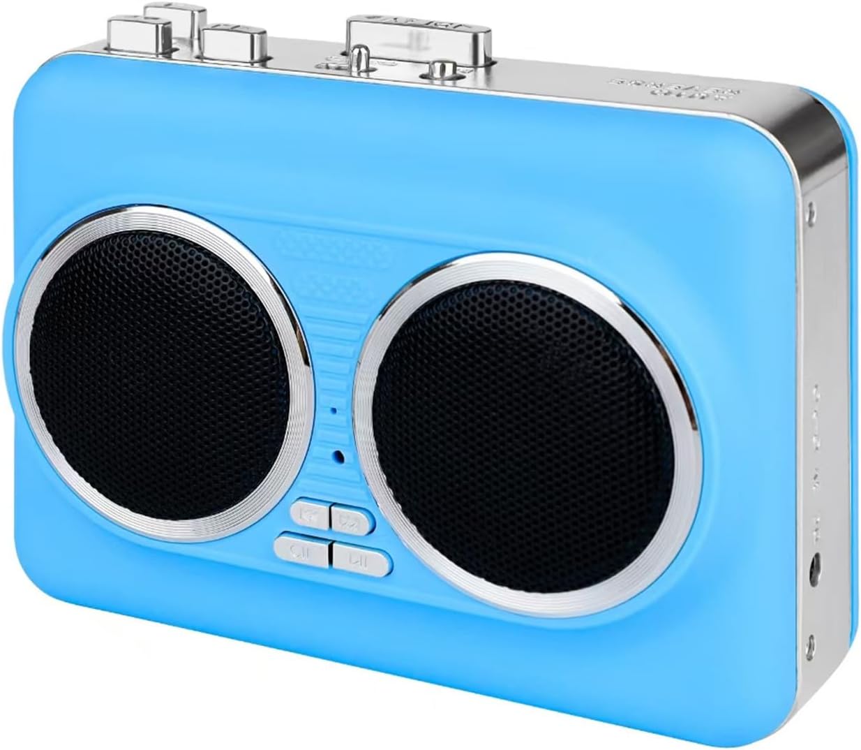 Zunate Portable Cassette to MP3 Converter with Dual Speakers and USB 2.0, Stereo Tape Recorder with 3.5mm Jack, Lightweight Style Music Player for Home Travel (Blue)