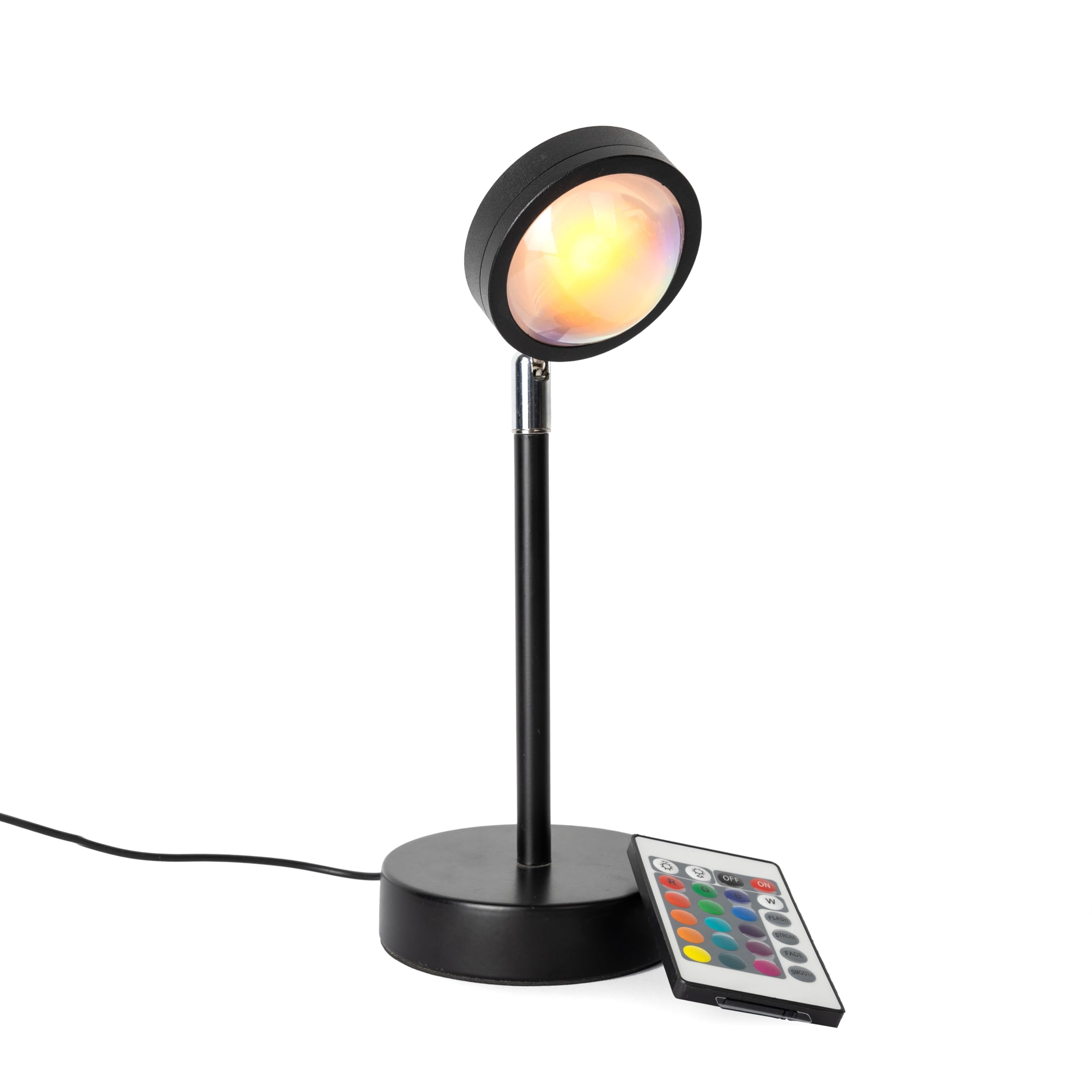 GIFTMARKET - Black Sunset Lamp with 16 Adjustable Colours Sunset Effect and Relaxing LED Light Decorative Lamp and Gift Idea with USB Cable Dimensions: 26.5cm x 10cm