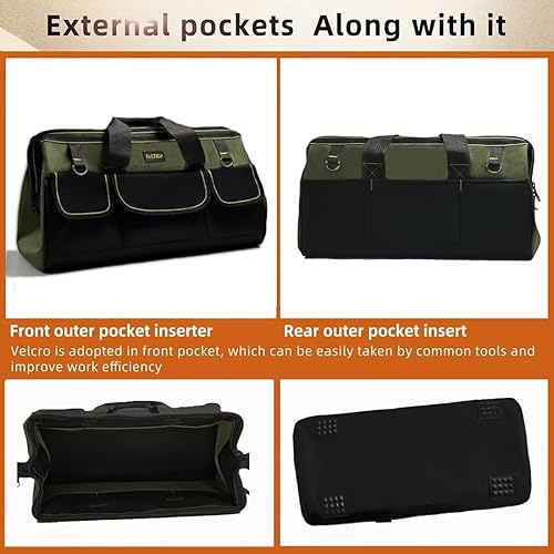 Miniatura 3 de FASTECH Bolsa de herramientas de boca ancha de 22 pulgadas con base moldeada a prueba de agua, bolsa de herramientas de boca ancha, bolsa