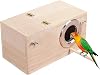 Wooden Bird Box & House - Bird Nesting & Feeding Station for Lovebirds, Cockatoo, Budgie, Finch, Canary, Parrotlets & Cockatiel (Small)