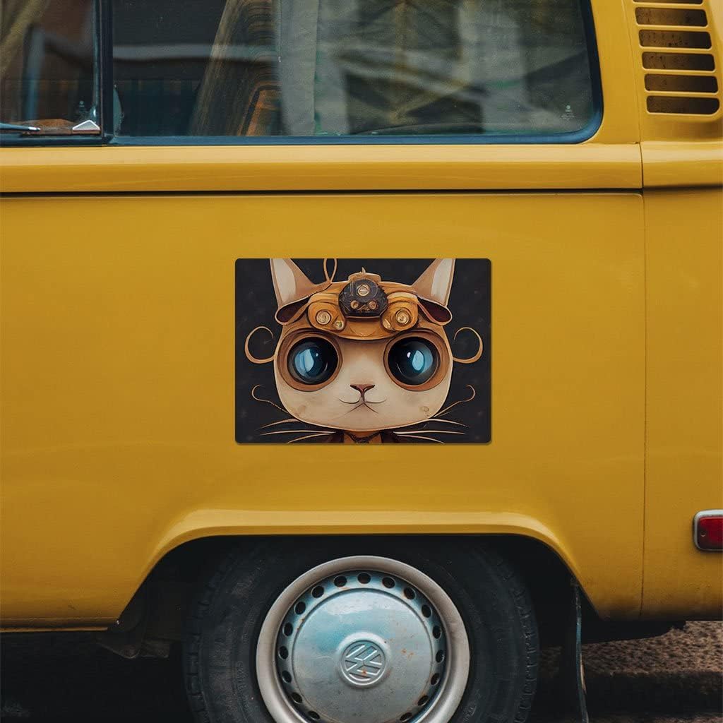 Cool Car Magnet 2 PCS - Cute Cat Car Magnet - Animal Print Sticker