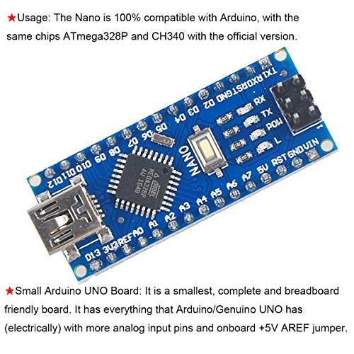 2pcs Na no V3.0,ATmega328P Microcontroller Board,Na no Board CH340G Chip 5V 16MHz with 2pcs 245mm USB Cable, Compatible with Arduino Na no V3.0 for Arduino