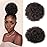 Yinmei Baibian Kinky Curly Ponytail Hair Afro Puff Drawstring Ponytails Synthetic Hair Bun Extensions Hairpieces Updo Hair With Two Clips for Women Girls(Nature Black)