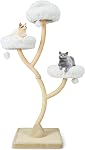 Tangkula Grand arbre de chat pour les chats intérieurs, 70 Tour de Chat Multi-Niveau avec 3 Des perchoirs chauds, 3 Balles de jingling, postes de scratching sisal & Planche, Arbre Cat moderne pour les grands chats 20 lbs (blanc)