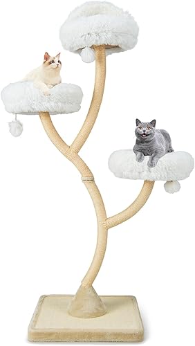 Miniatura 9 de Tangkula Árbol alto para gatos, torre grande de varios niveles para gatos de 70 pulgadas con 3 perchas cálidas, 3 bolas de tintineo, postes