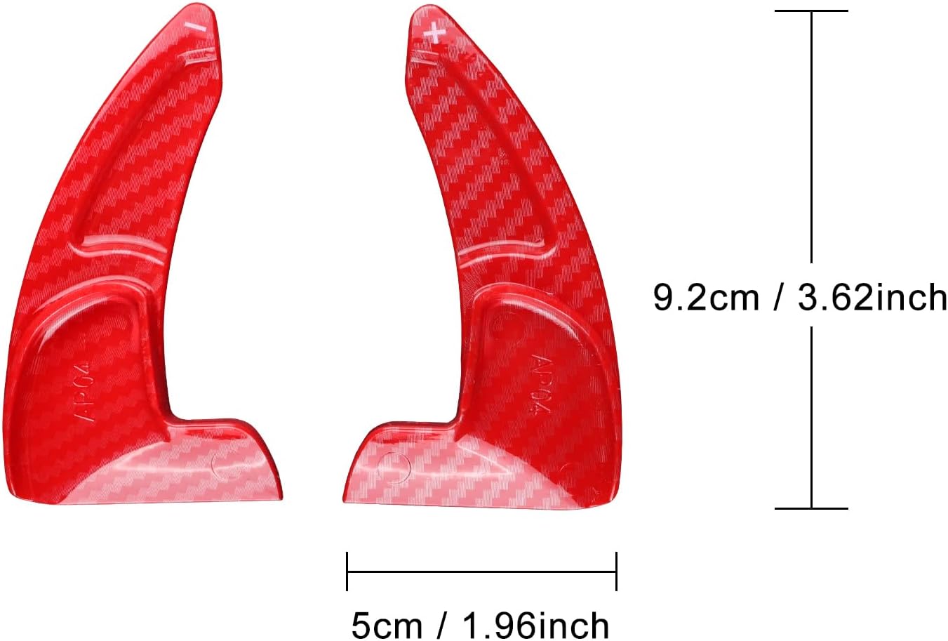 KUNGKIC For Grand Cherokee 2014-2020 ABS Steering Wheel Paddle Shift DSG Extensions Interior Decoration Accessories 2 PCS Red Carbon Fiber Pattern