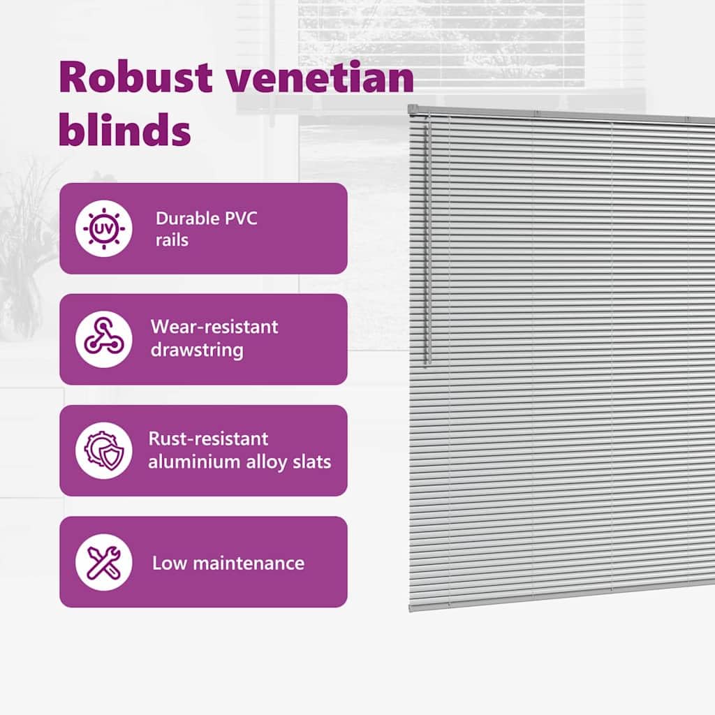 vidaXL Balkenjalousien Silber 175 x 160 cm Aluminium, Moderne rechteckige Aluminiumjalousien, verstellbare Fensterbehandlung, Lichtschutz für Zuhause, Büro
