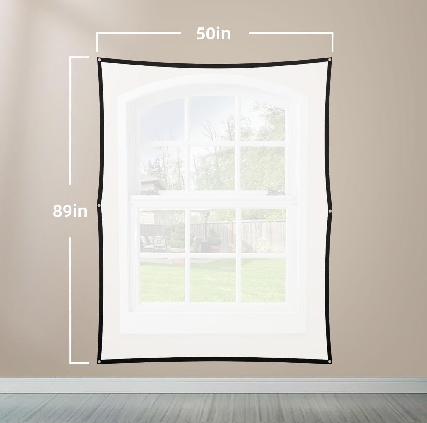 Holographic Rear Projection Screen: Foldable and Portable Anti Crease Indoor Projection Screen for Projecting Halloween Videos and Film Night (100Inch)