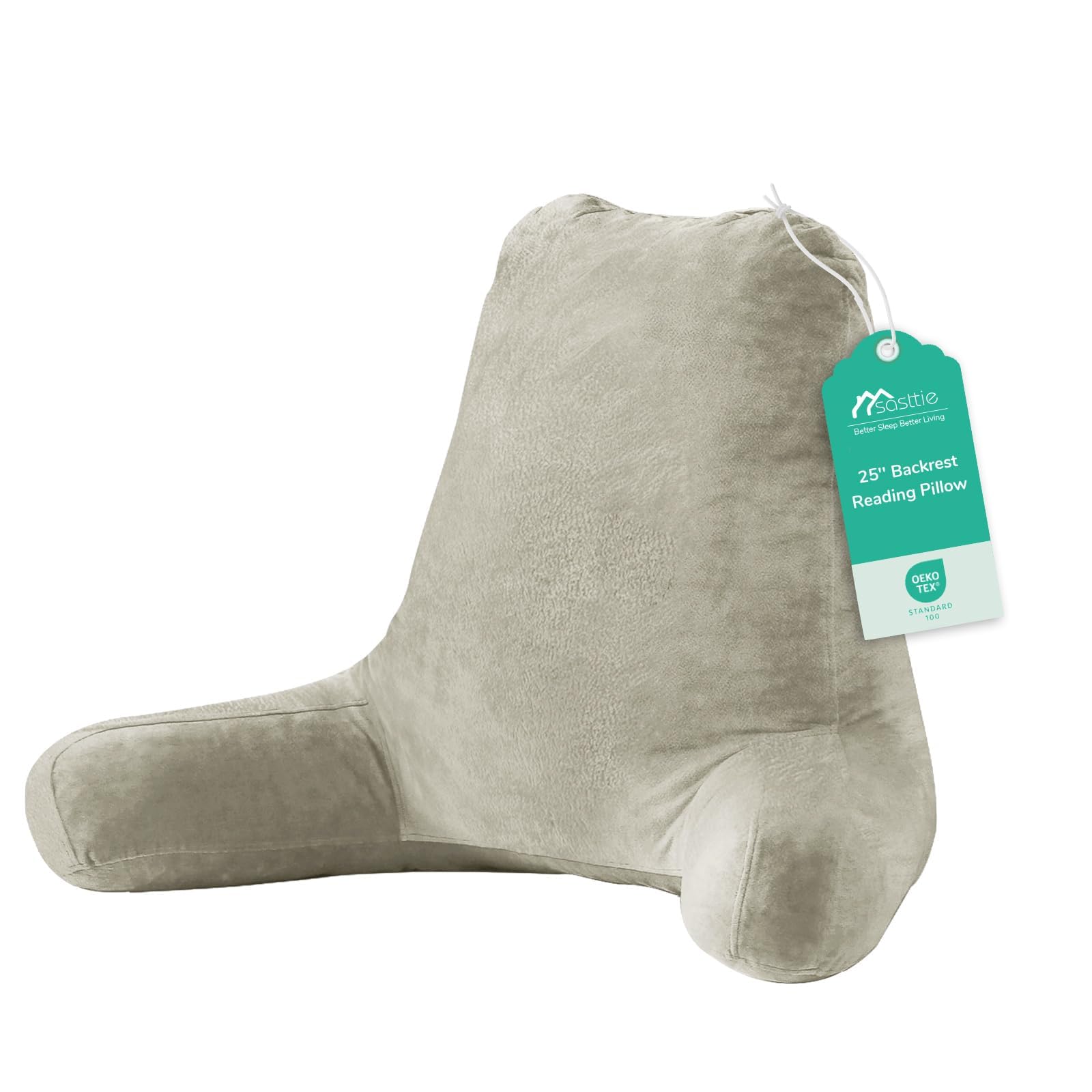 Sasttie Reading Pillow for Bed, Back Pillow for Sitting Up, Linen