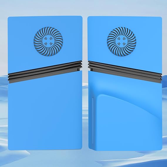 Face Plates Cover Shell with Cooling Vents for PS5 Pro Disc Edition, Matte Faceplates Accessories Compatible with PlayStation 5 Pro Console Protective Replacement Panels (Starlight Blue)