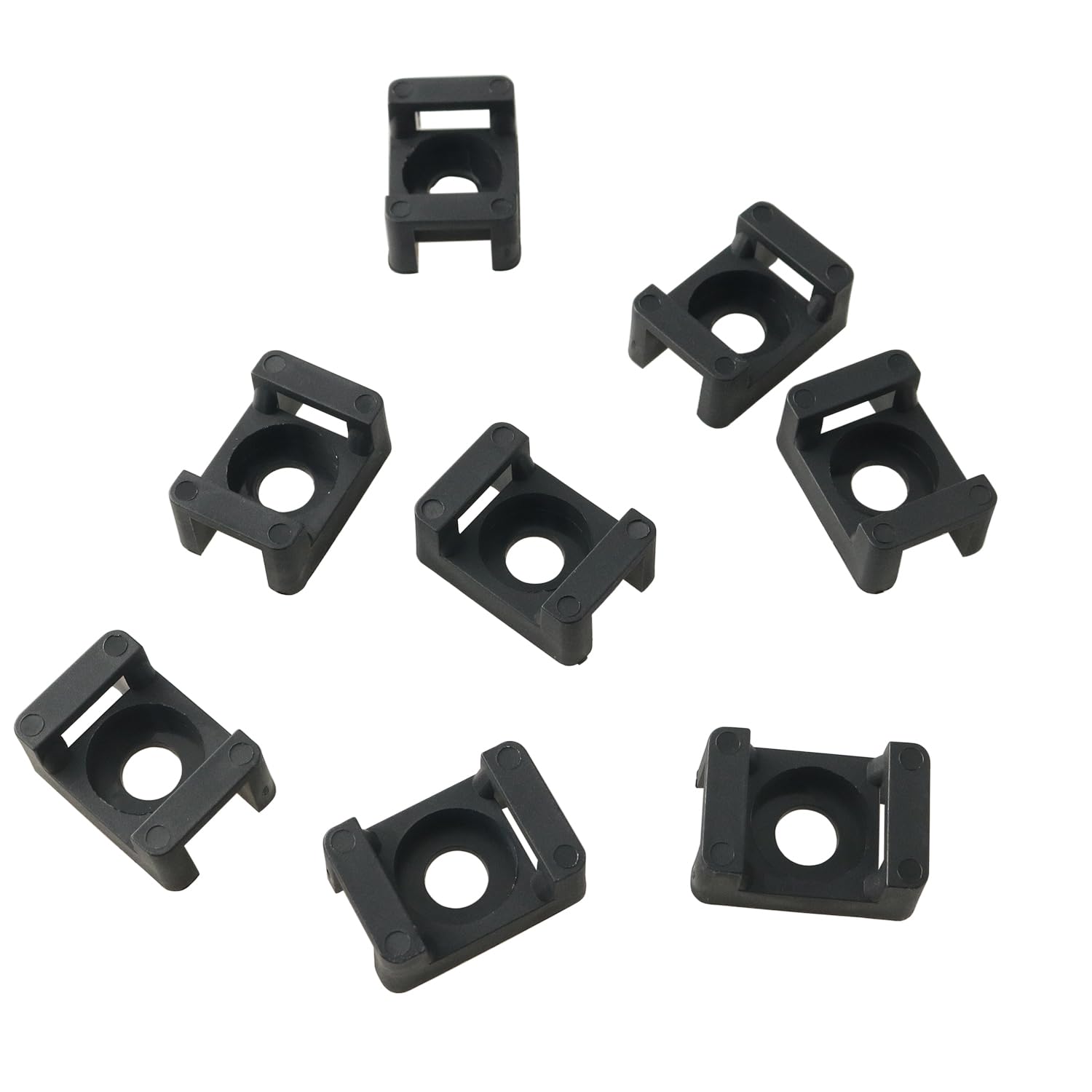 100 Stück Sattel-Kabelbinder-Basen – Nylon, Schwarz, Mit 5 Mm Loch, Für Kabelmanagement