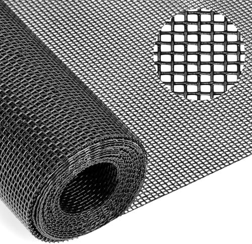 Fliegengitter Meterware 150 x 180 cm, Fiberglas Fliegengitter Fenster Mesh Gewebe Schneidbar Ersatznetz, Fliegennetz, DIY Insektenschutz Gaze Fenster für Dachfenster,Fenster, Terrassentürenf(Schwarz)