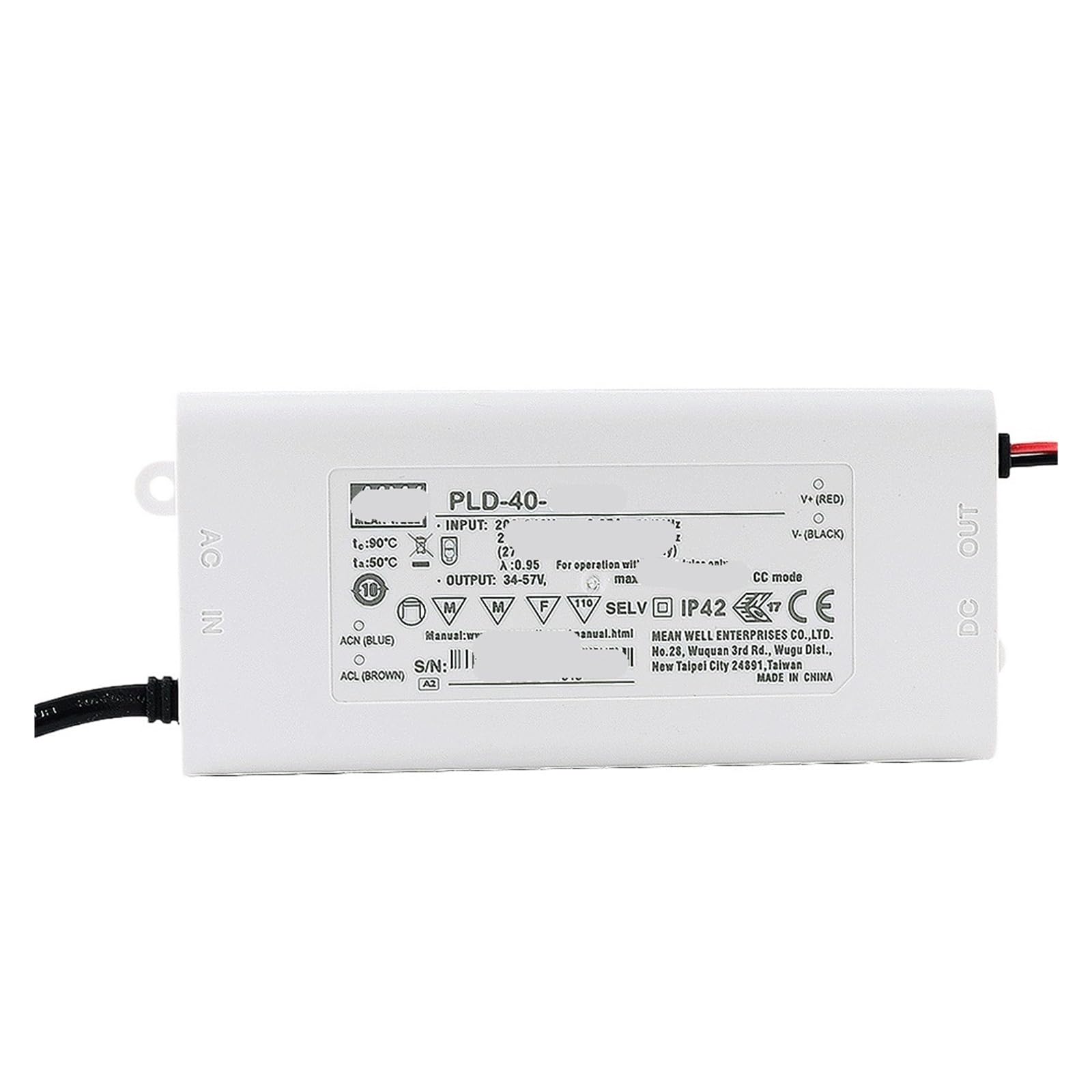Alimentation LED PLD-40-1050B haute performance PFC courant constant 40W