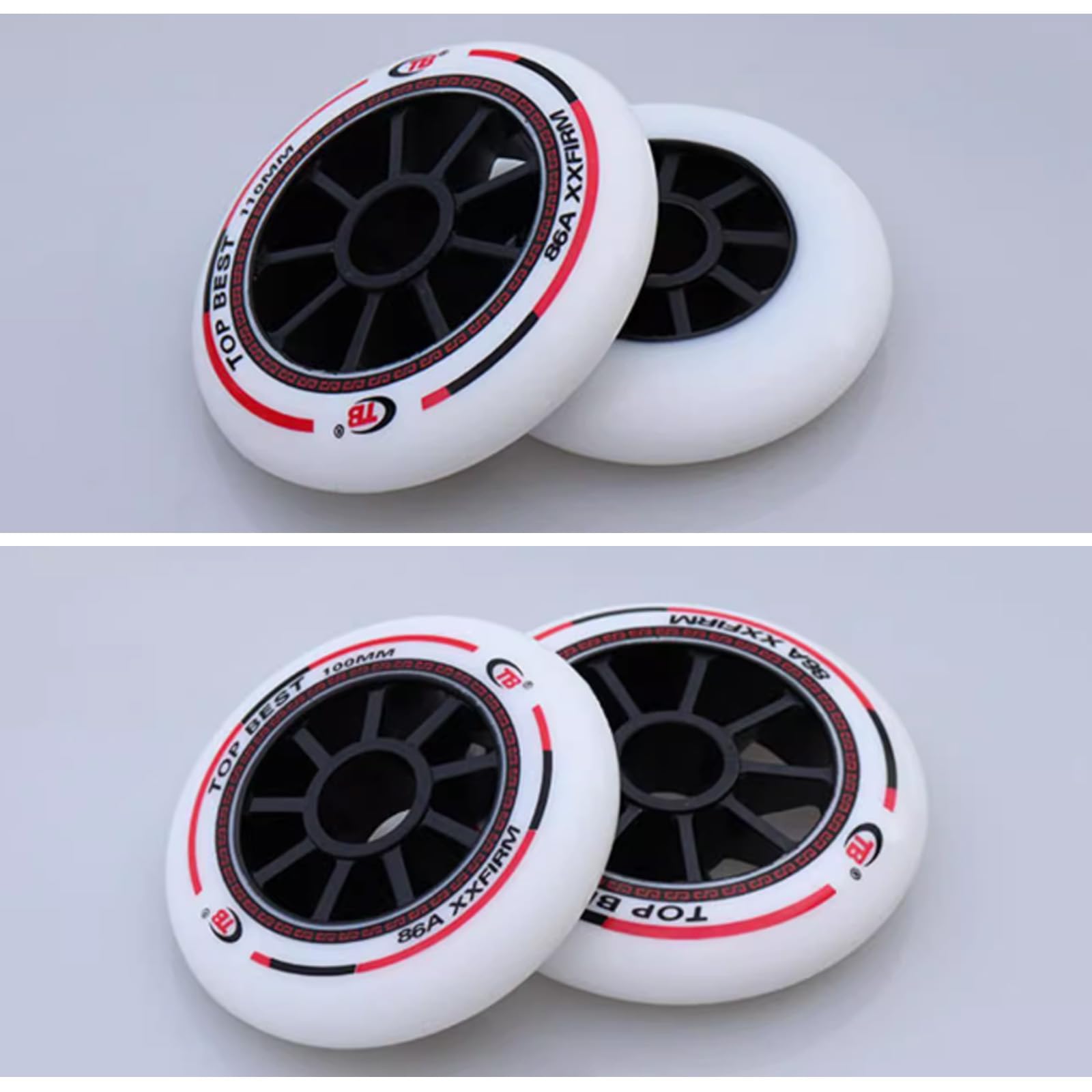 Inline skate wielen set - 8-pack - 64mm 82A - met lagers