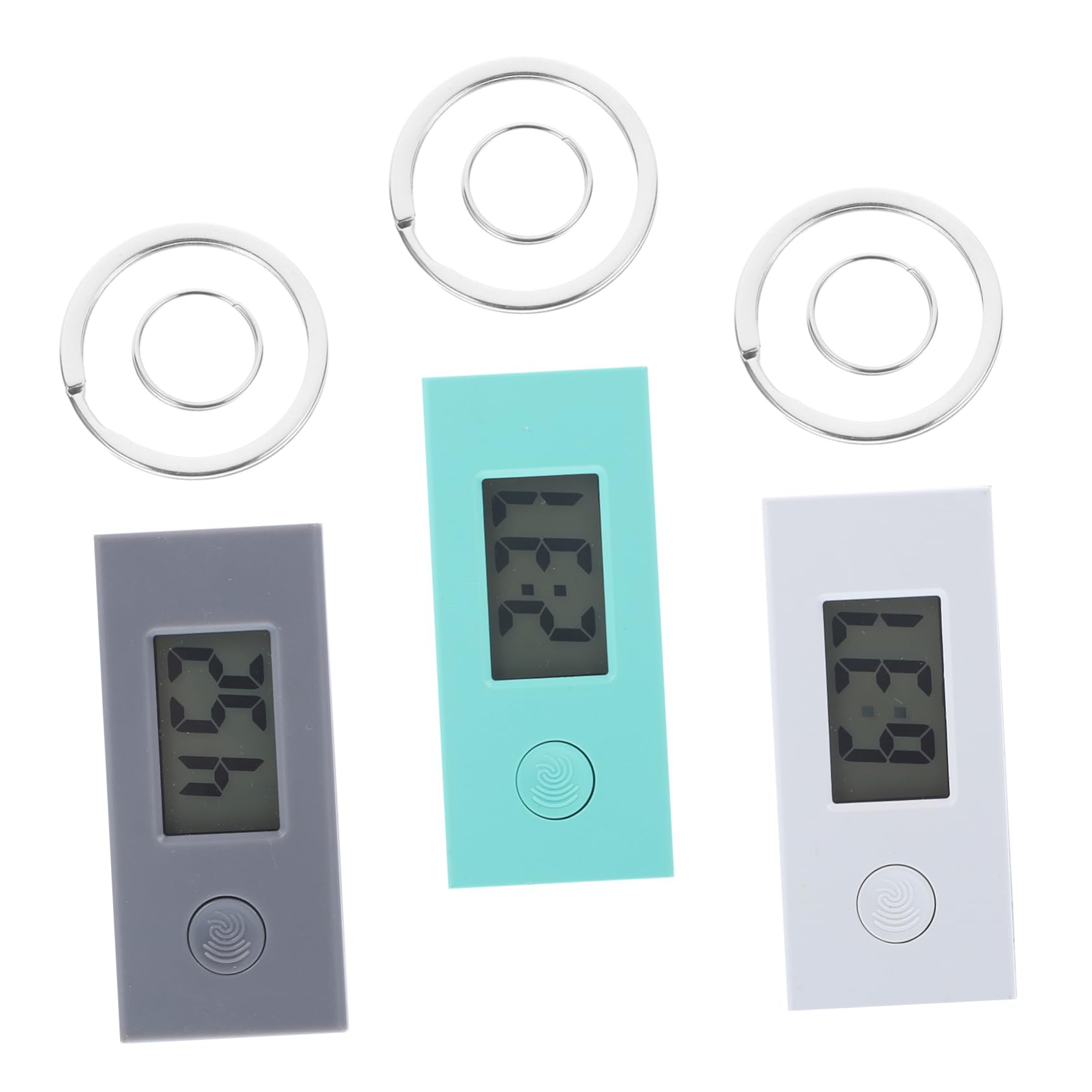 LIFKOME 3 piezas Relojes Digitales de Bolsillo con Anilla para Llavero para Estudiantes