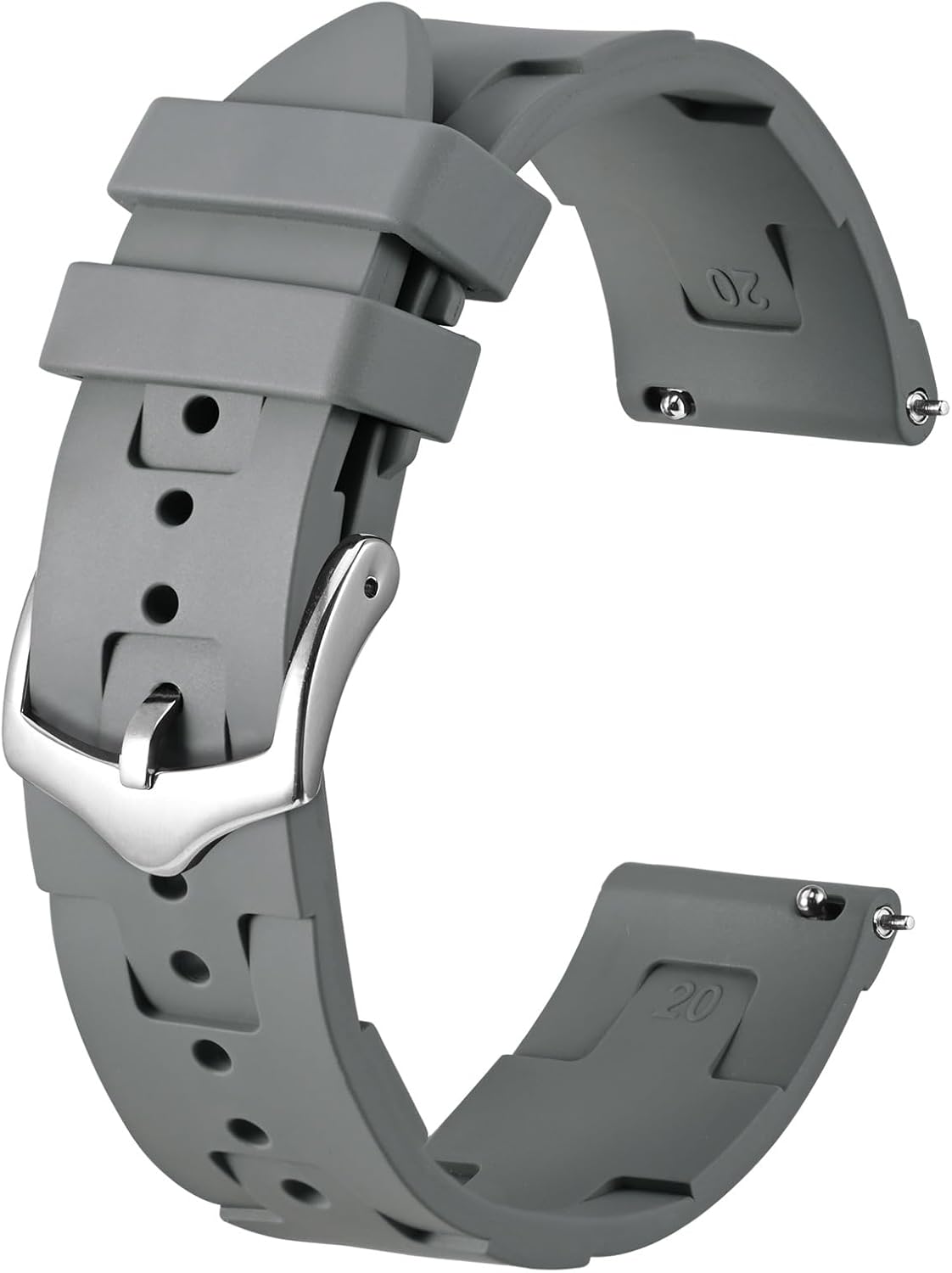 BISONSTRAP FKM Watch Bands, Diving Rubber Watch Strap for Men, Quick Release, 20mm 22mm