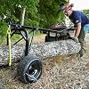 Timber Tuff Steel Log Carrier Dolly with Skidding Arch, 1000 Pound Capacity, Tow Rocks, Boulders, Fallen Branches, or Logs with a Riding Mower or ATV
