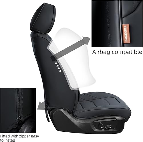 Miniatura 4 de Fundas de asiento delantero y trasero, 5 piezas, fundas de cuero impermeables para asiento de automóvil, juego completo de protectores de asiento