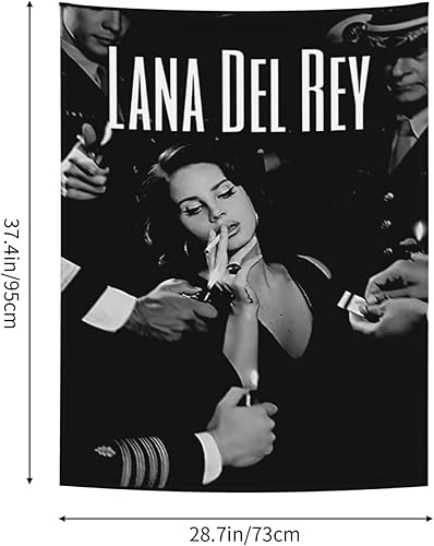 Miniatura 5 de CONCAVER Lana Music Del Singer Rey - Tapiz para colgar en la pared, para dormitorio, habitación, fiesta, decoración interior y exterior, 29 x 37