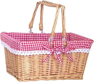 Hemoton Cesta De Armazenamento De Vime Cestas De Armazenamento De Vime Cesta De Vime Cesta De Frutas Artigos Diversos Cesta De Armazenamento De Tecido Cesta De Piquenique Cozinha