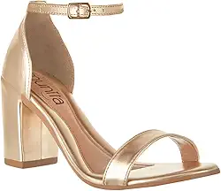 Sandália Feminina Salto Grosso Salto Bloco Moda Casual Confort