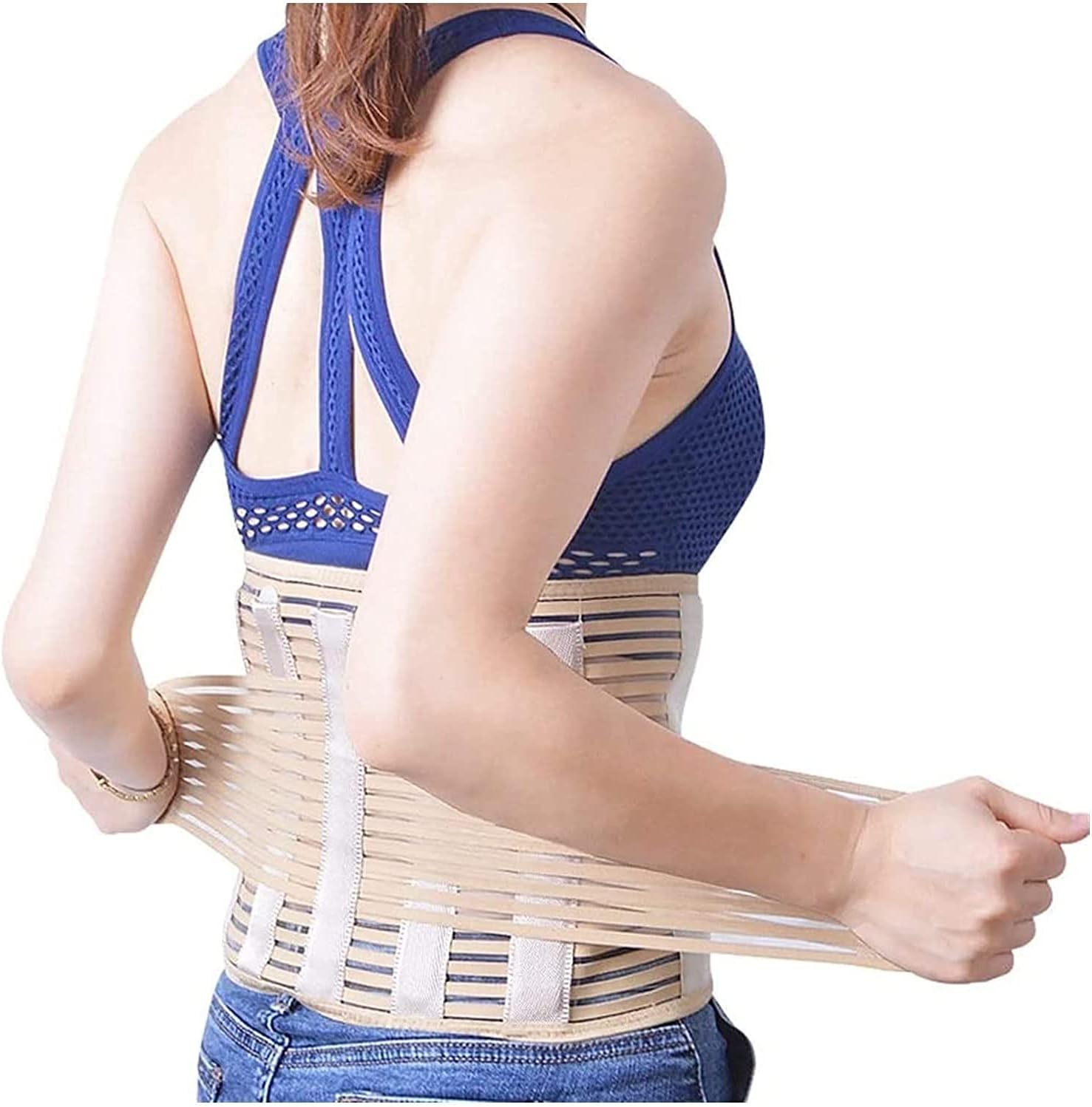 Lumbar Support Belt Breathable Lumbar Back Brace Support Belt, Back Pain Relief and Prevention Adjust Posture Corrector Women Men Waist Support Back Braces (Size : X-Large) (One Color X)